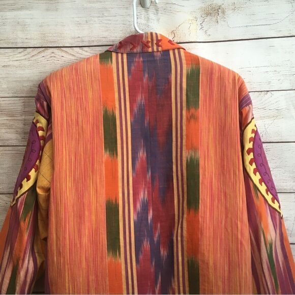 ADAM DOUGLASS ADRIANNA PAPELL BOHO EMBROIDERED BLAZER‎ - Picture 6 of 14